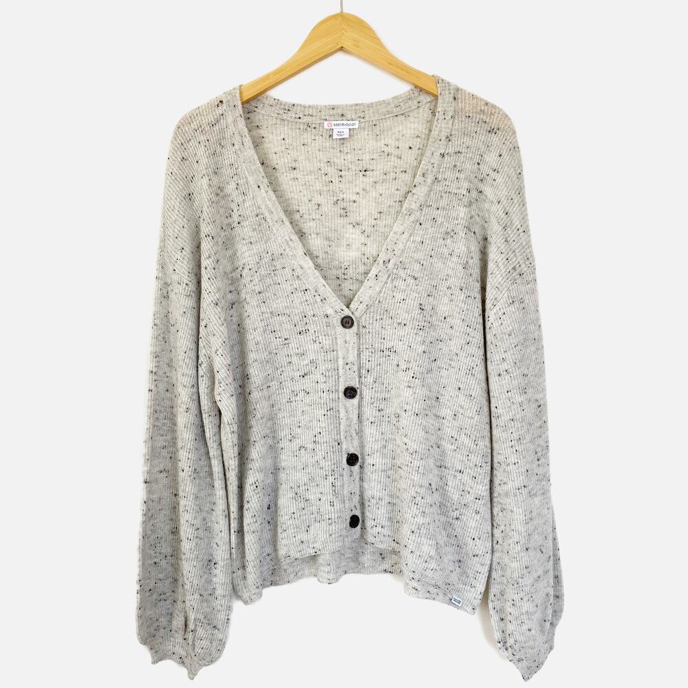 Sisstrevolution Marled Gray Button Front Cardigan Sweater Size XS/S